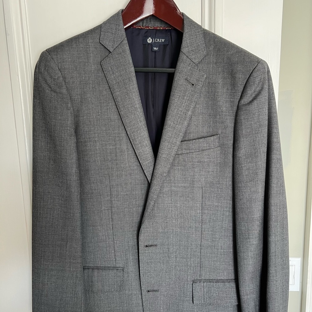 J. Crew Ludlow Suit in Grey Worsted Wool (38R, 32x30)